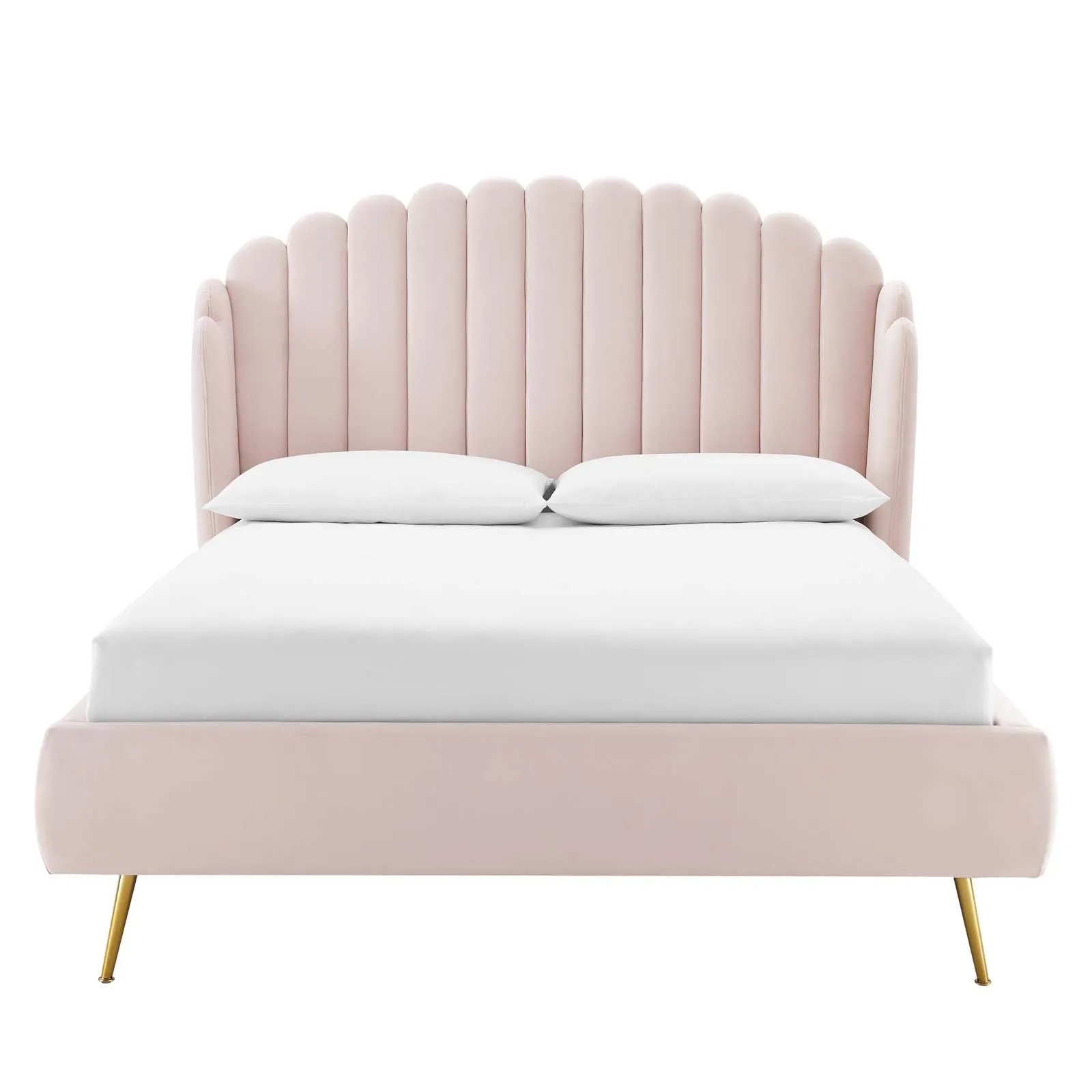 Lana Performance Velvet Wingback Platform Bed