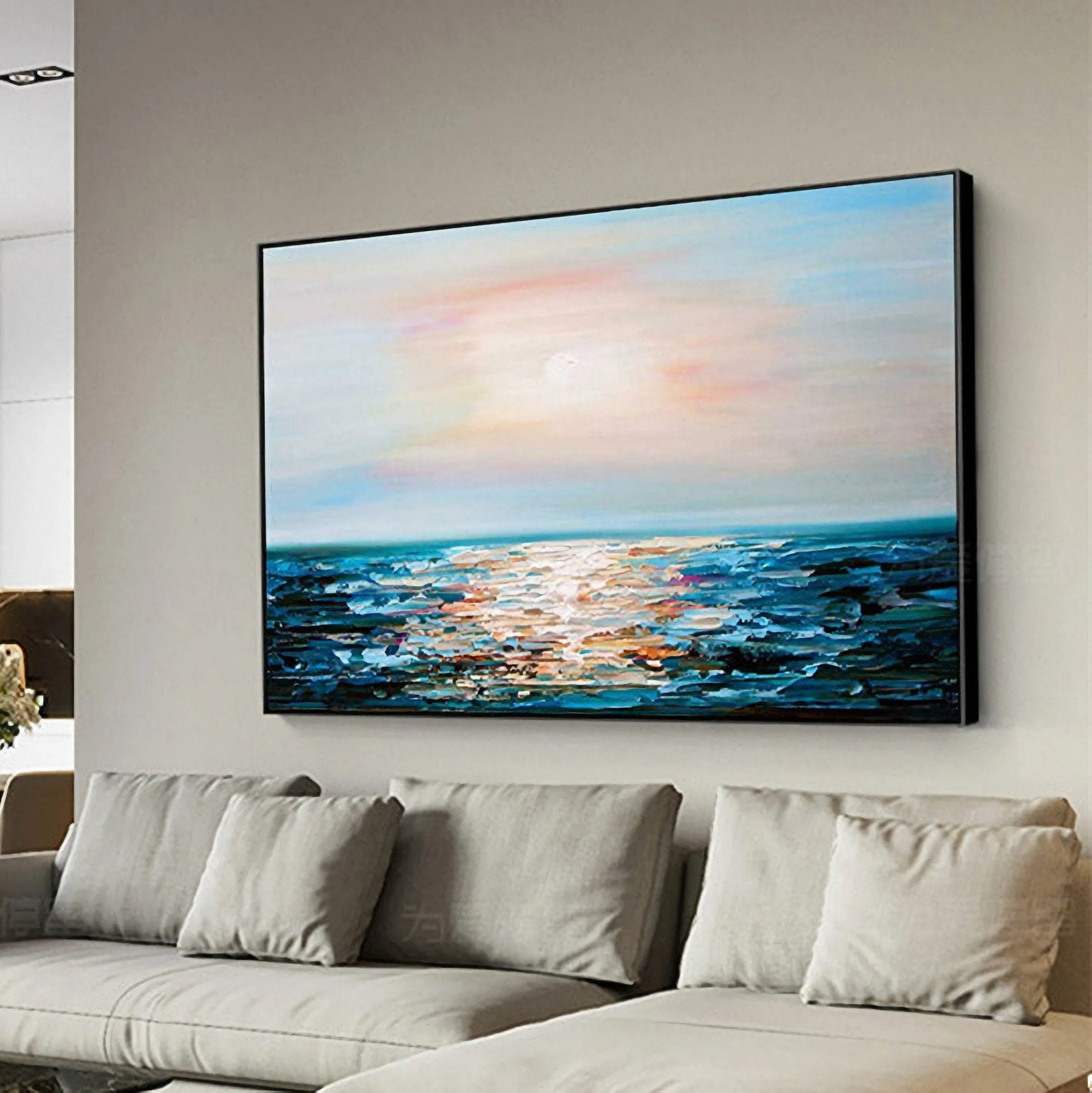 Large Contemporary Canvas Wall Art Sunrise Oil Painting on Canvas Gp093