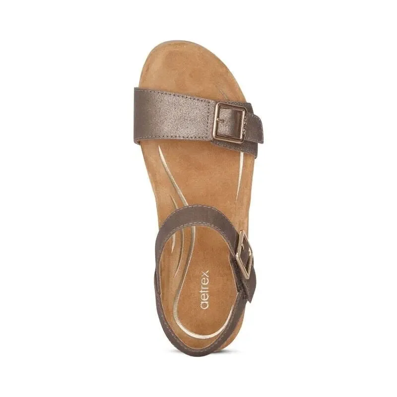 Lexa Quarter Strap Wedge - Bronze