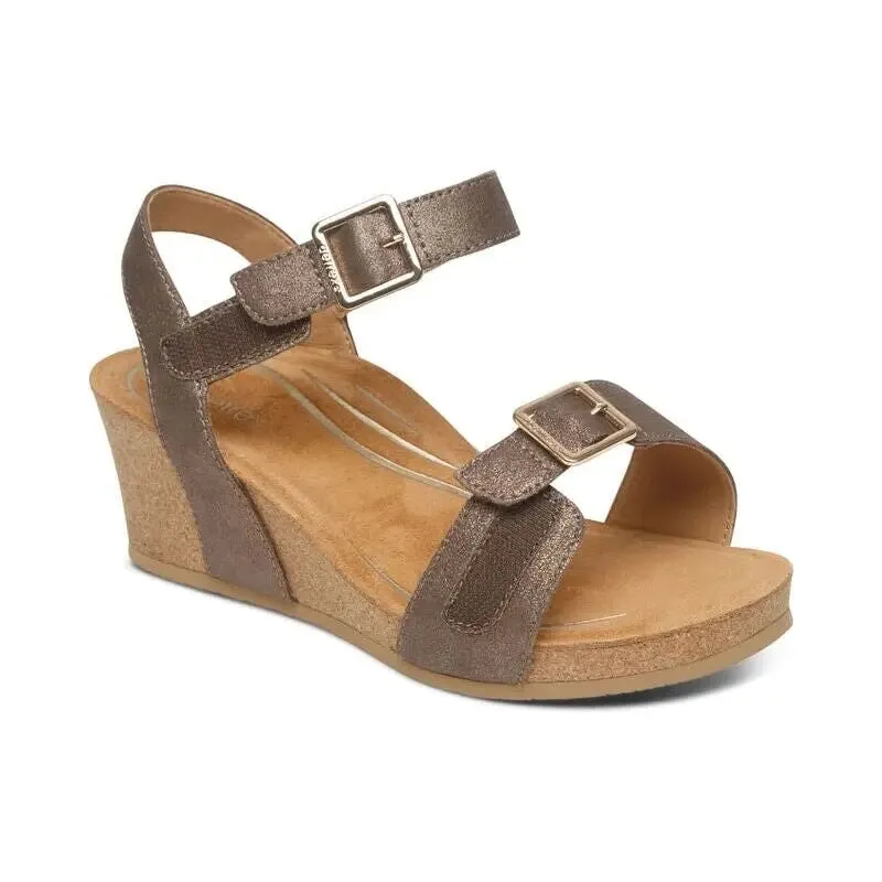 Lexa Quarter Strap Wedge - Bronze