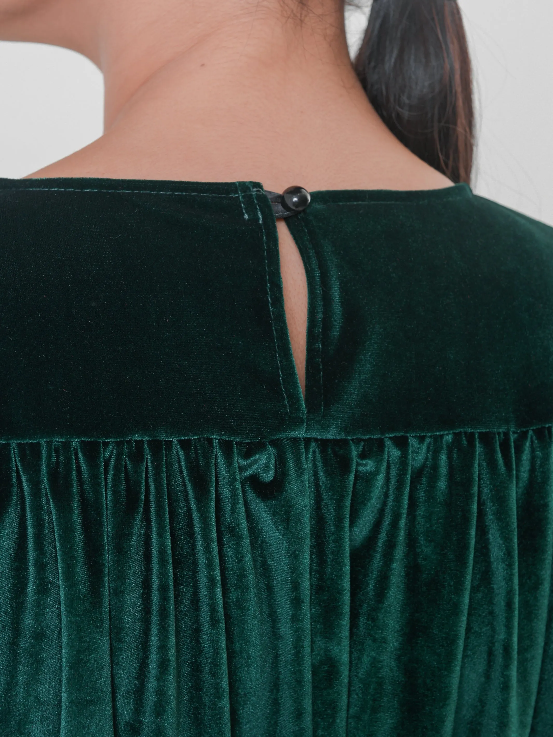 Long Velvet Dress In Green