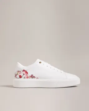 Lorny Floral Print Platform Trainers White