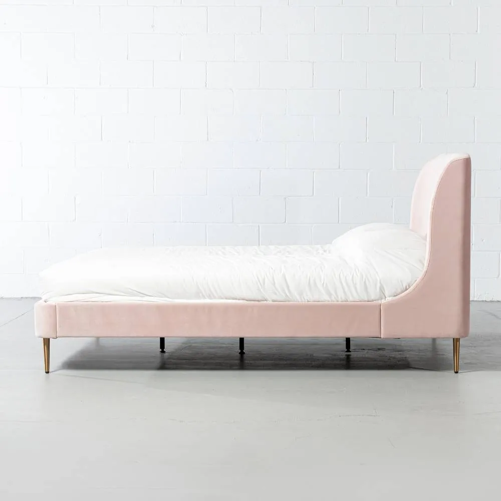 MEREDITH - Pink Velvet Bed