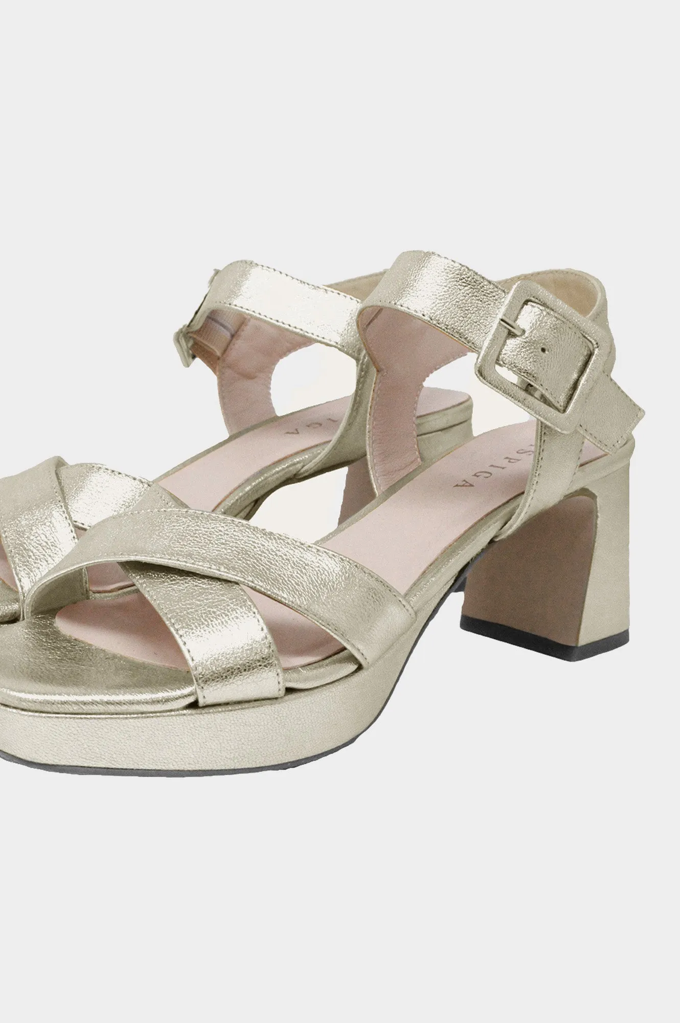 Metallic Platform Heels | Champagne