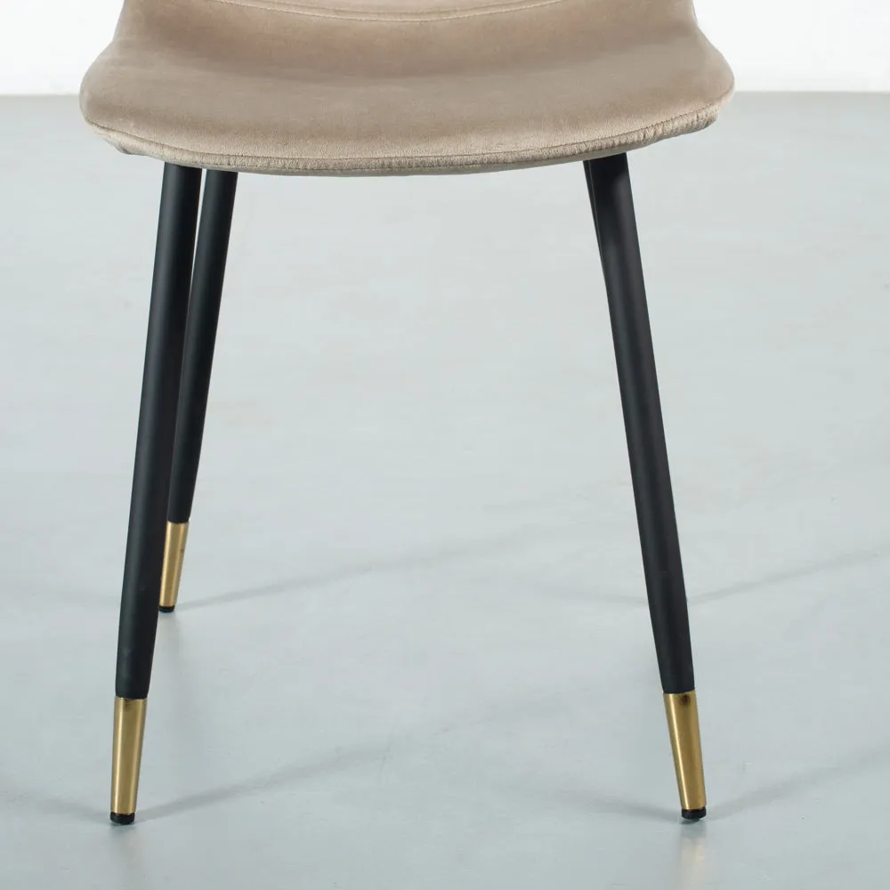 MILAN - Beige Velvet Dining Chair