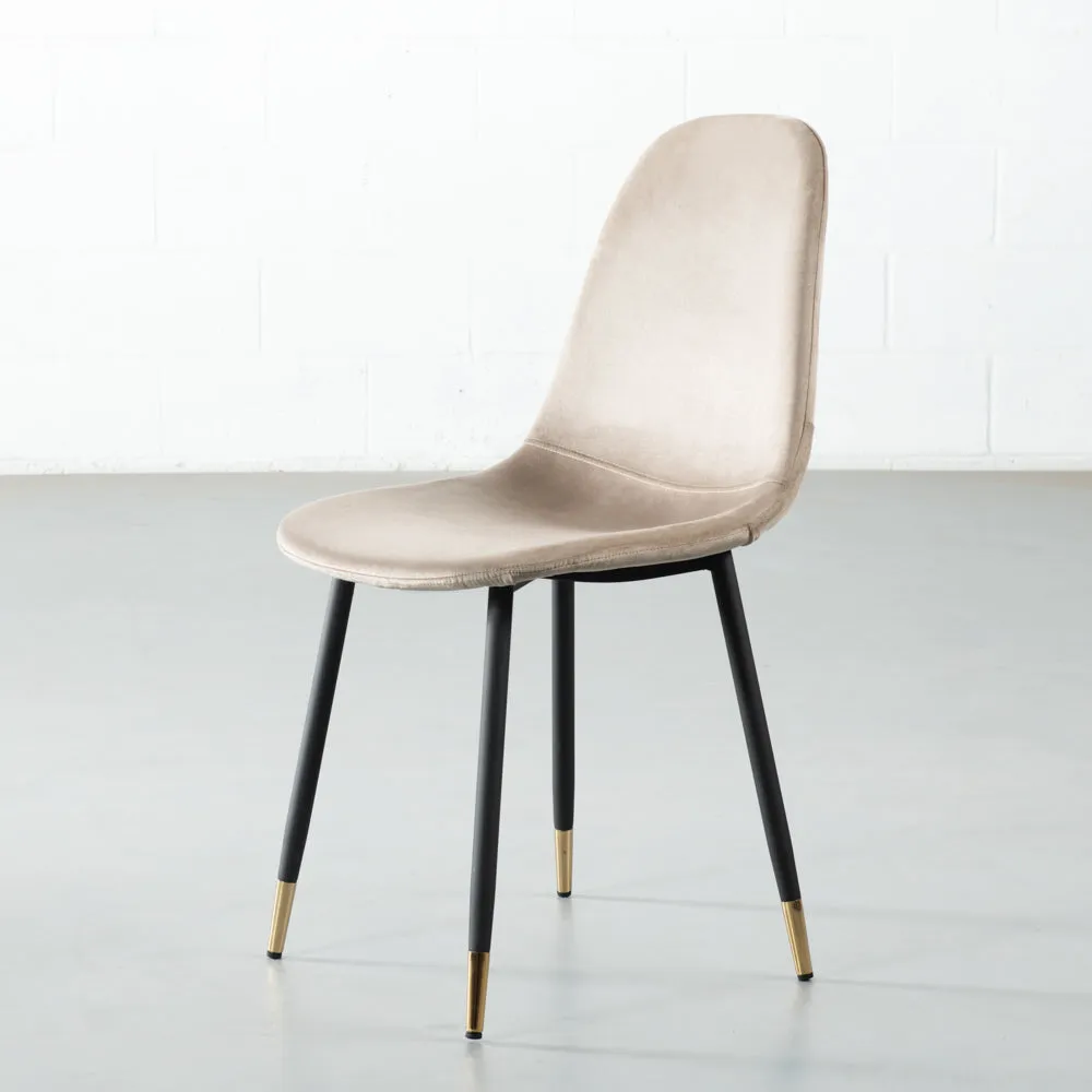 MILAN - Beige Velvet Dining Chair