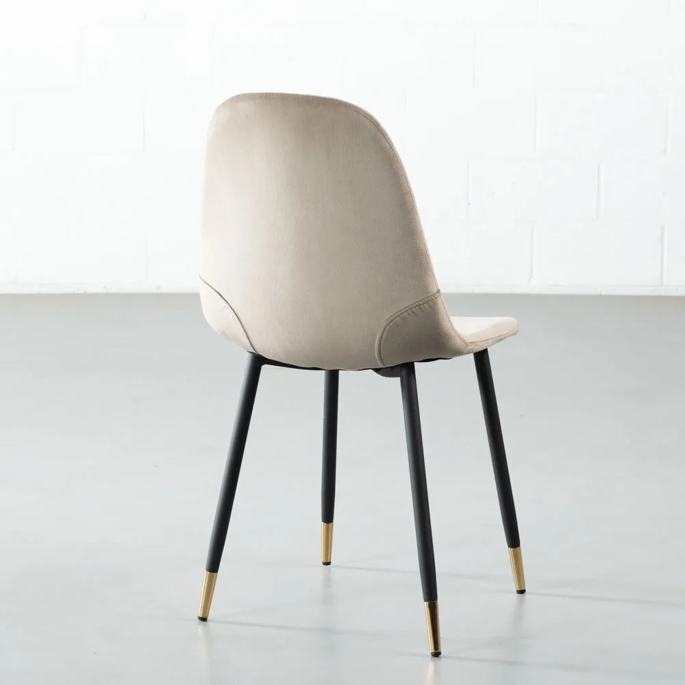 MILAN - Beige Velvet Dining Chair