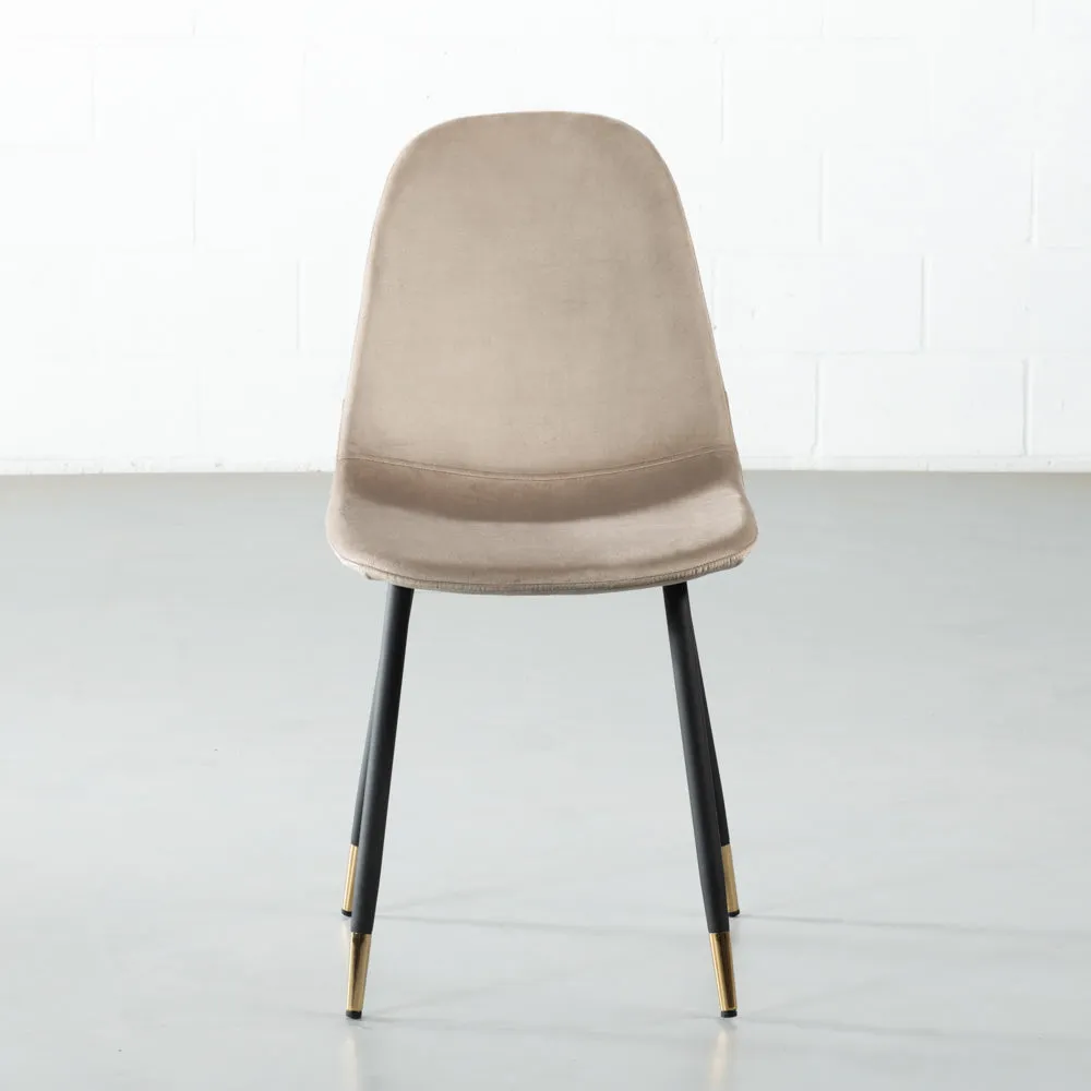 MILAN - Beige Velvet Dining Chair