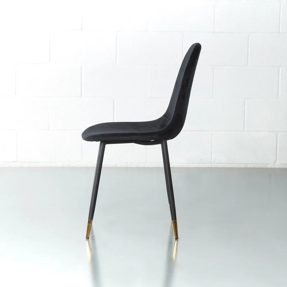 MILAN - Black Velvet Dining Chair