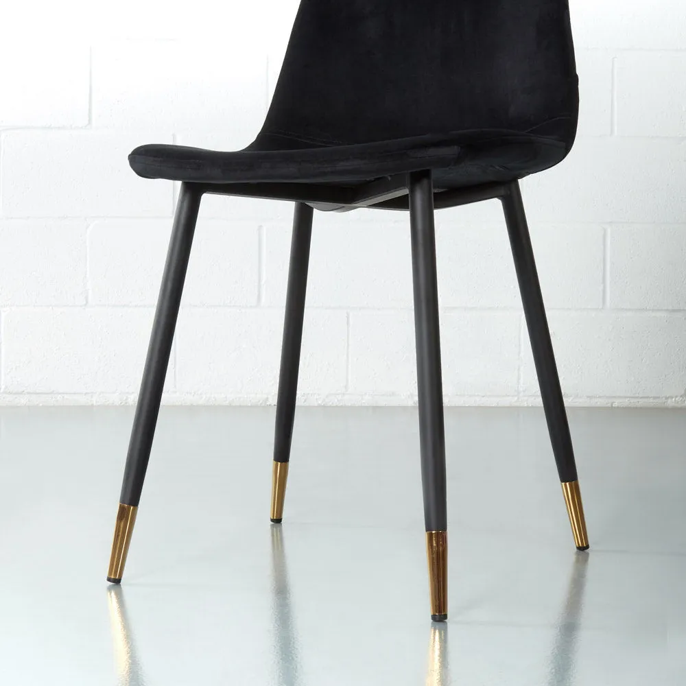 MILAN - Black Velvet Dining Chair