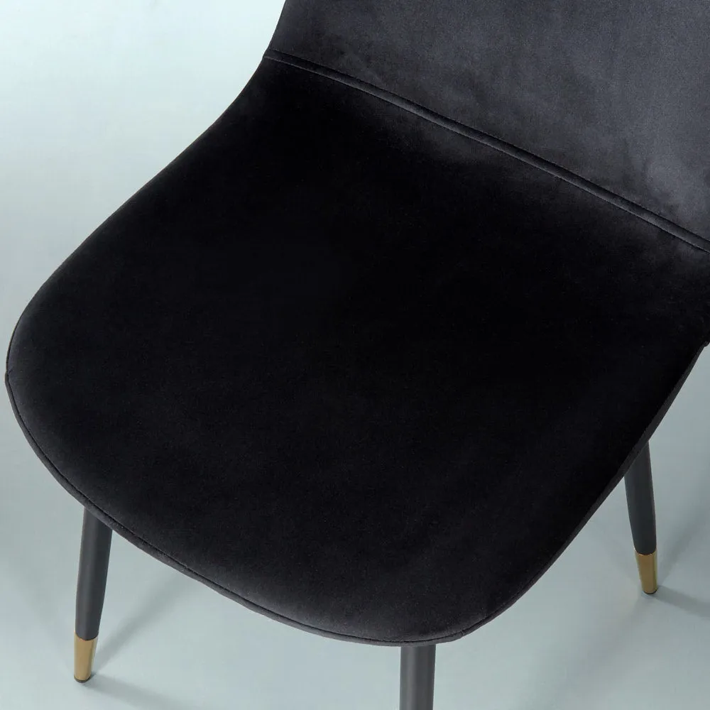 MILAN - Black Velvet Dining Chair