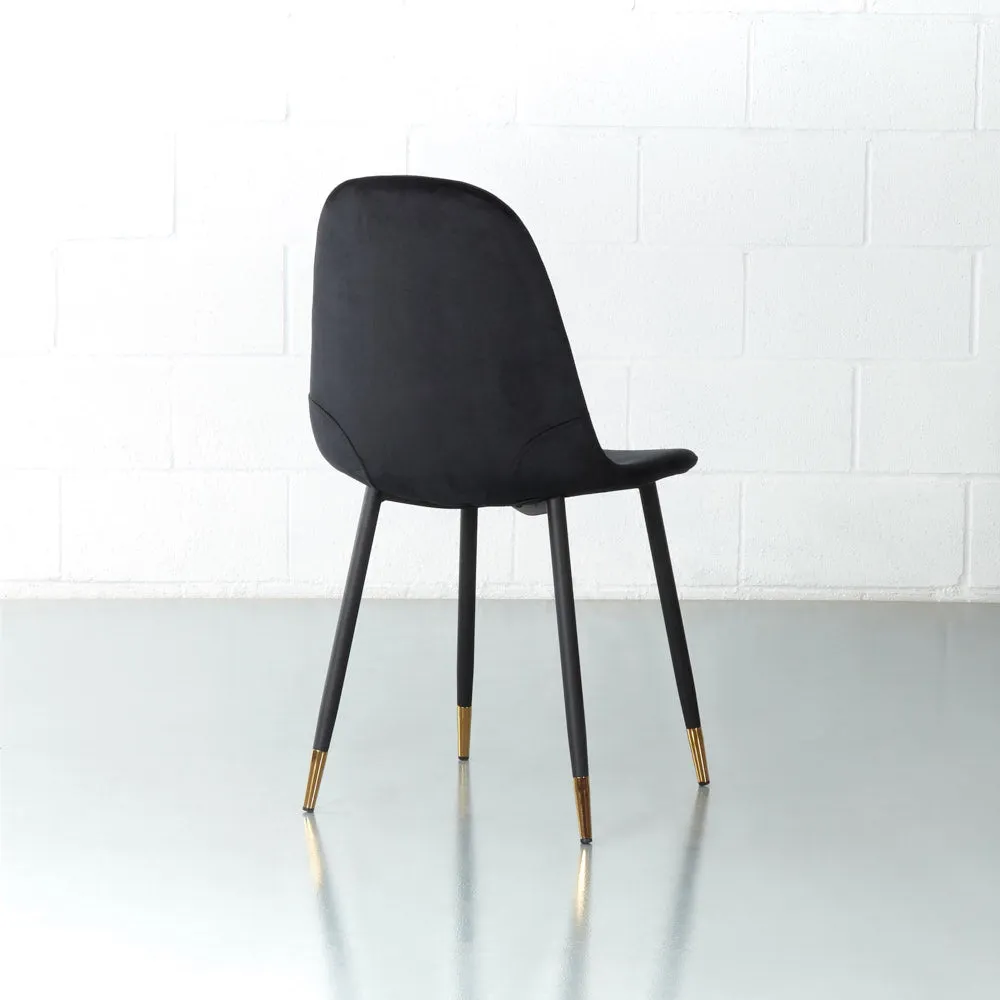 MILAN - Black Velvet Dining Chair