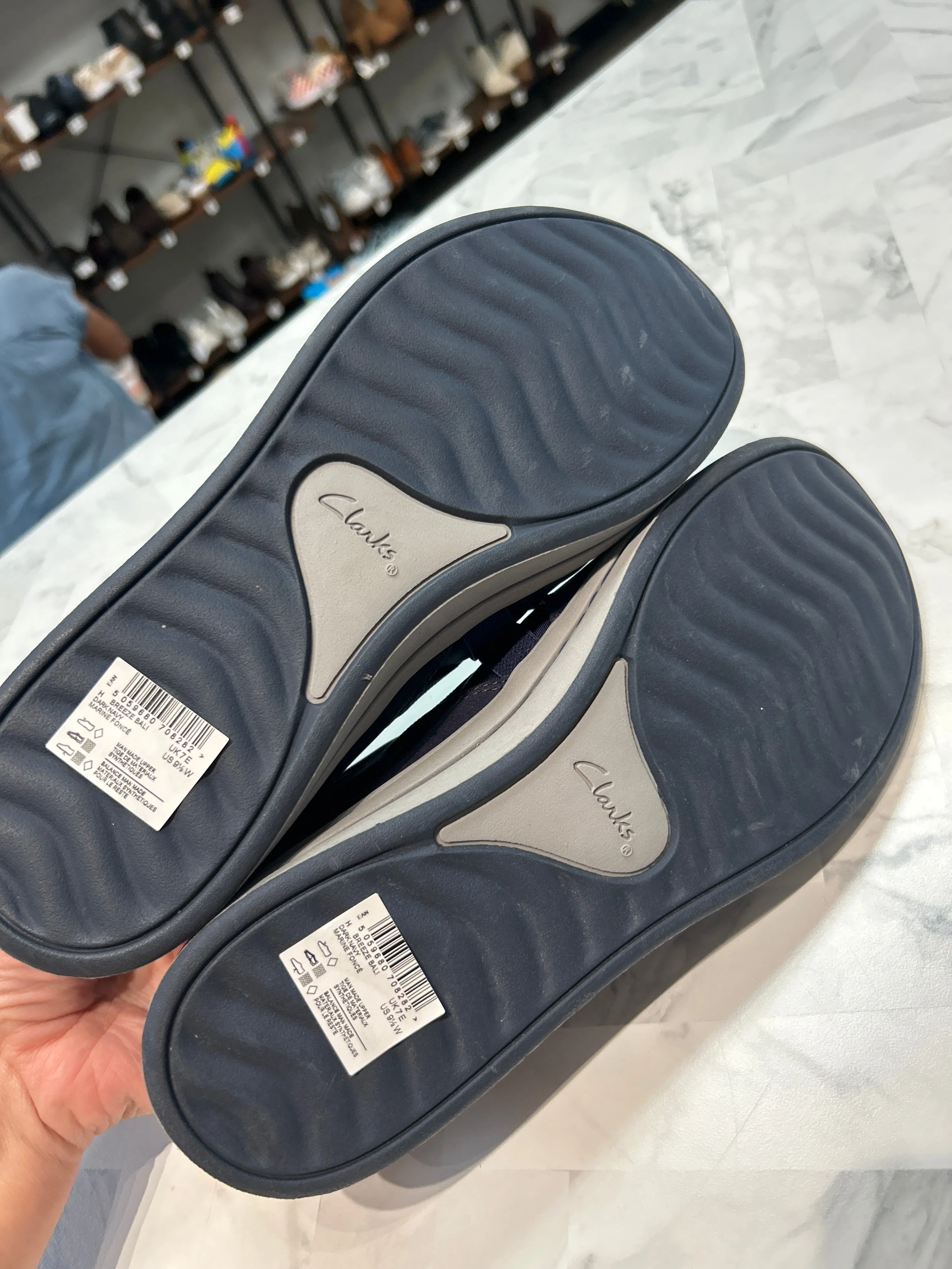 New Clarks Breeze Bali Navy Shoes, 9.5 Wide