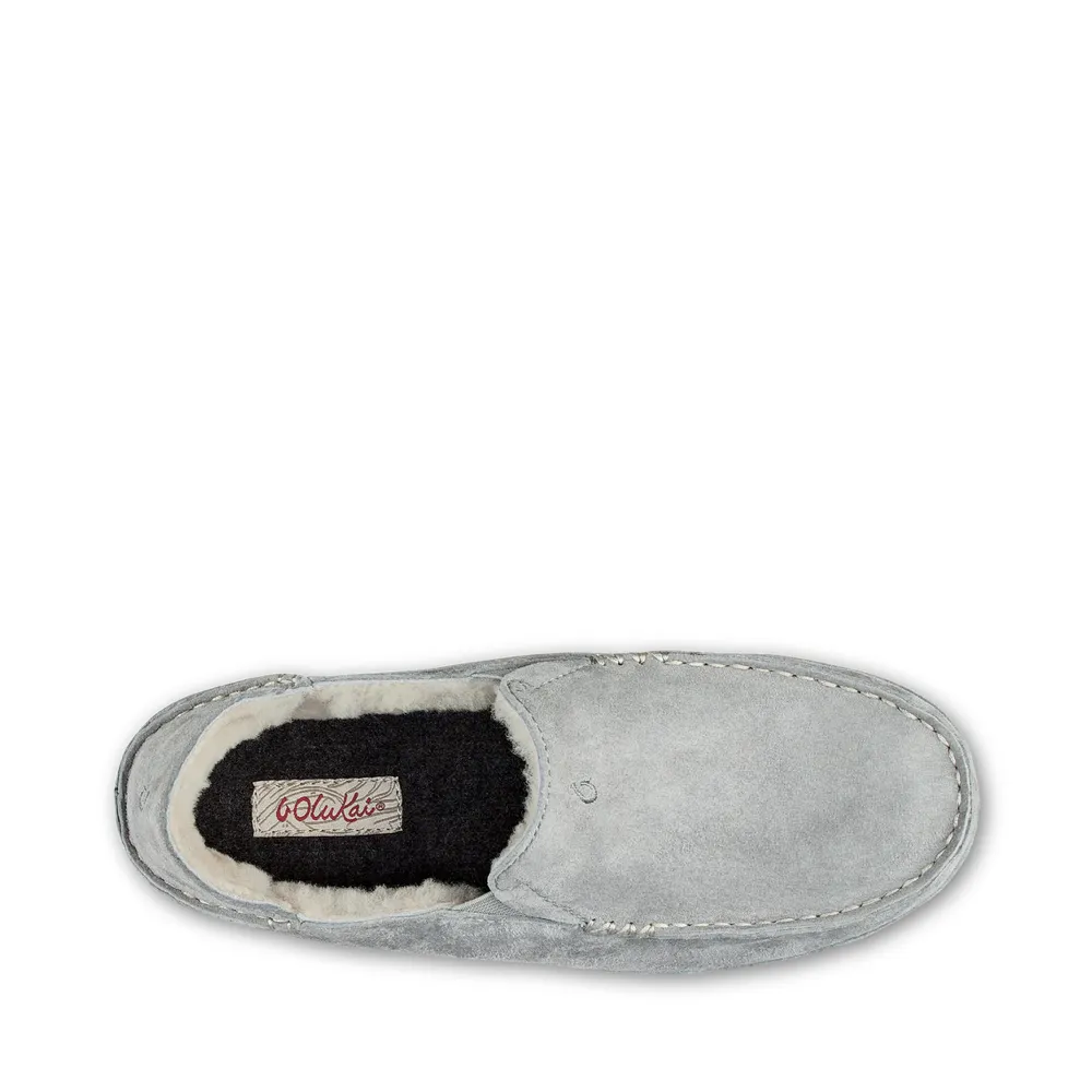 OluKai Women's Nohea Shearling Lined Slipper in Pale Grey