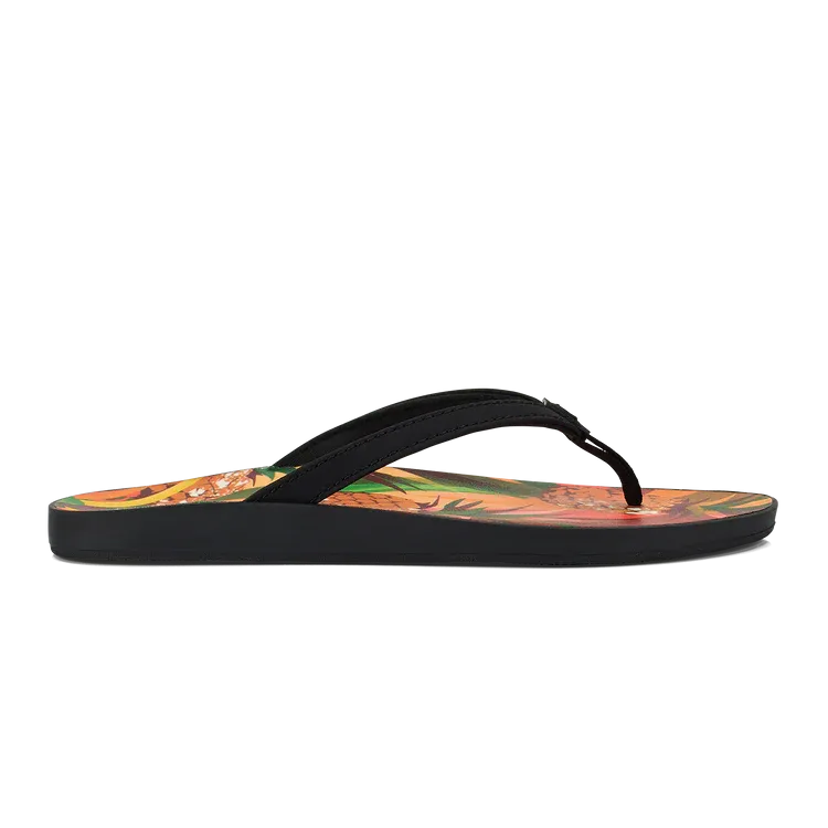 OLUKAI WOMENS PUAWE BLACK PINEAPPLE (50% OFF FINAL SALE)