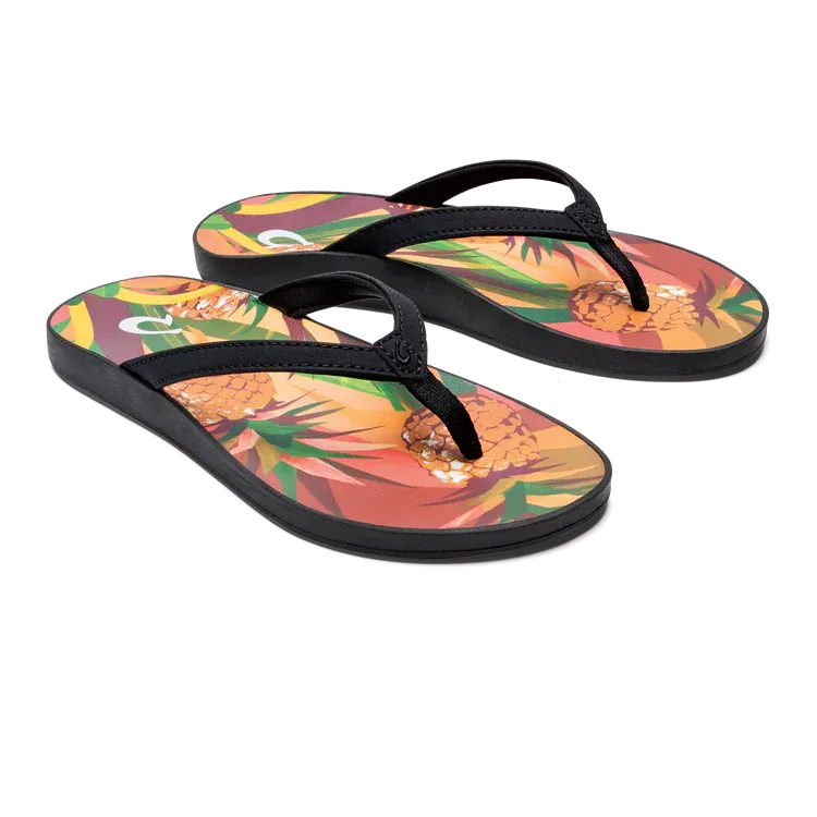 OLUKAI WOMENS PUAWE BLACK PINEAPPLE (50% OFF FINAL SALE)