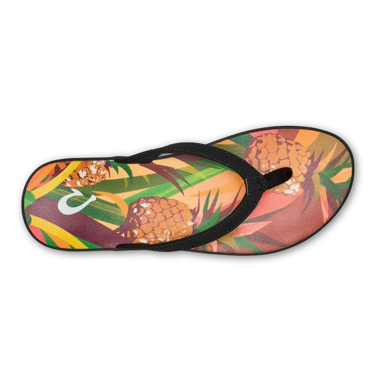 OLUKAI WOMENS PUAWE BLACK PINEAPPLE (50% OFF FINAL SALE)