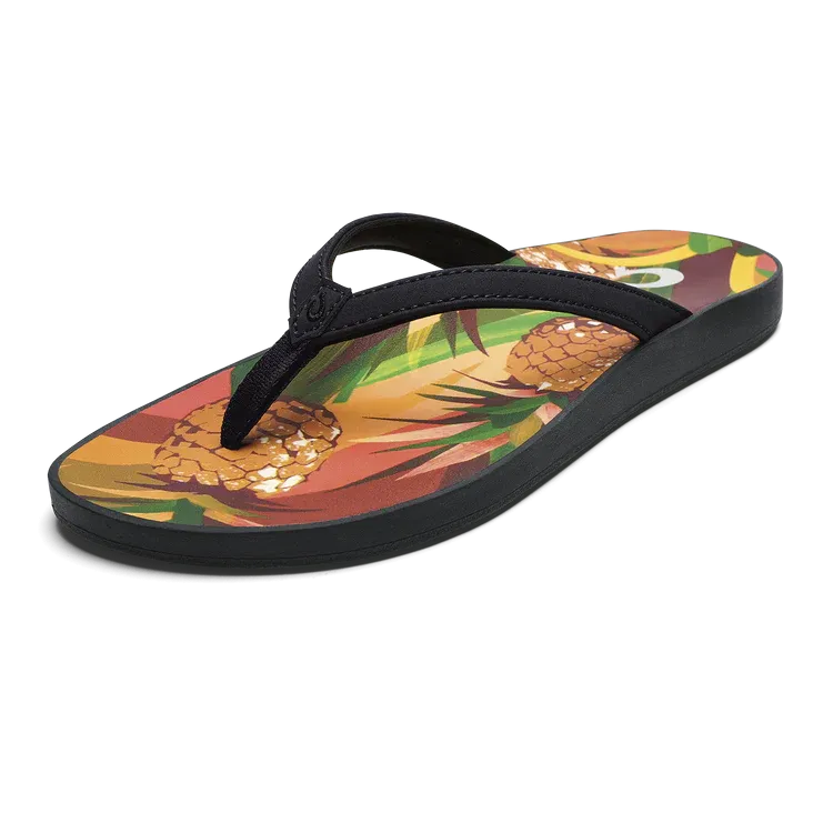 OLUKAI WOMENS PUAWE BLACK PINEAPPLE (50% OFF FINAL SALE)