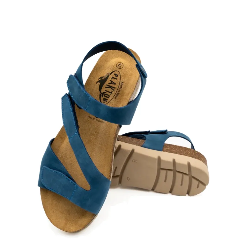 Plakton Women's Jane Sandal in Linea Blue