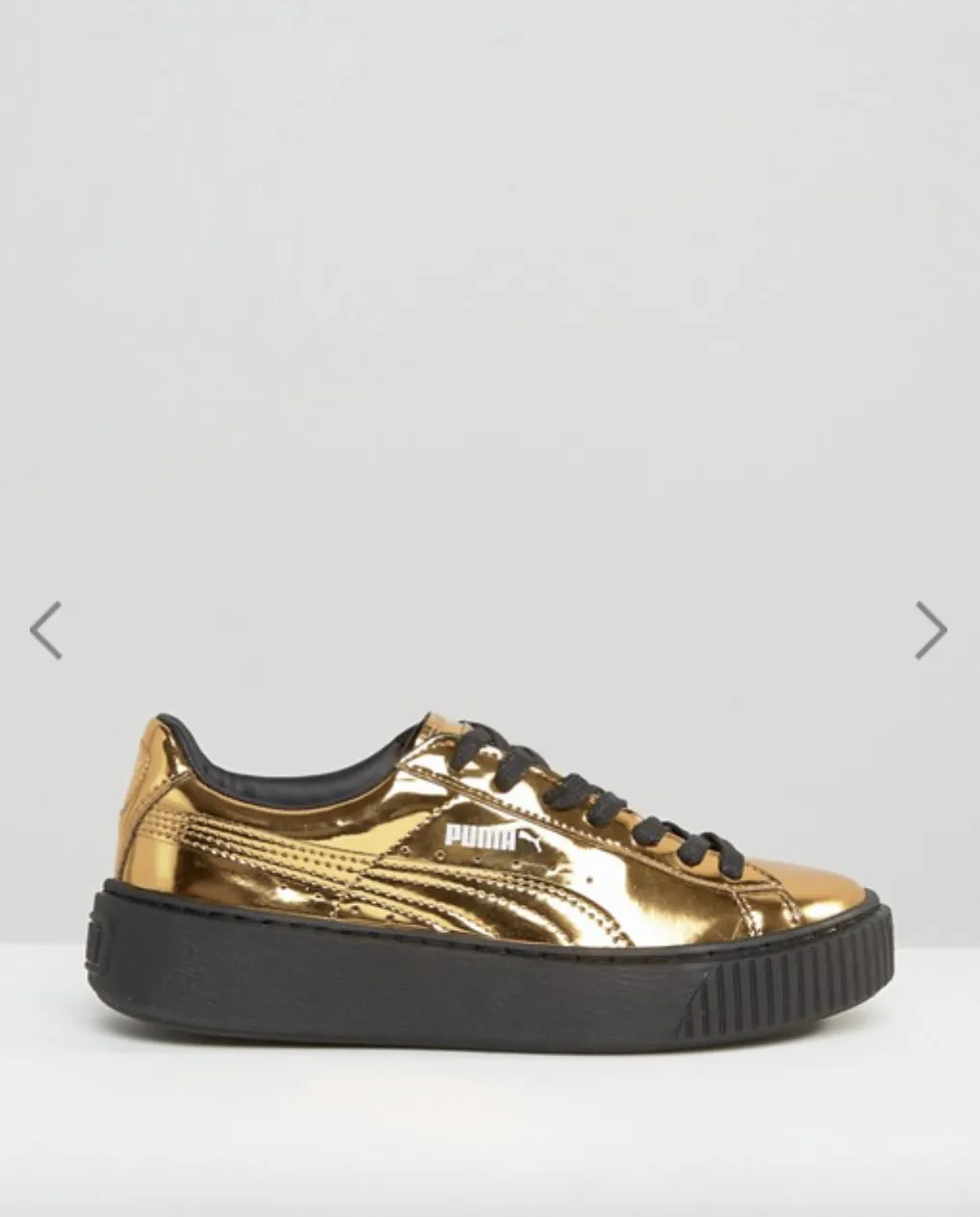 Puma Classic Platform Trainers In Shiny Gold