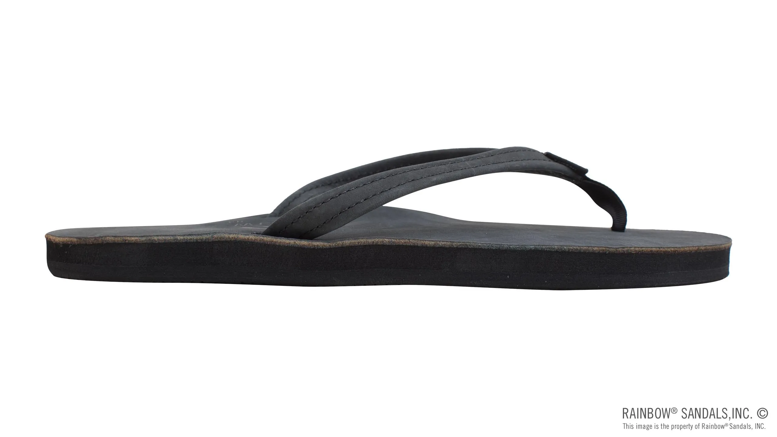 Rainbow Sandals Women's - Single Layer - 1/2" Strap - Black