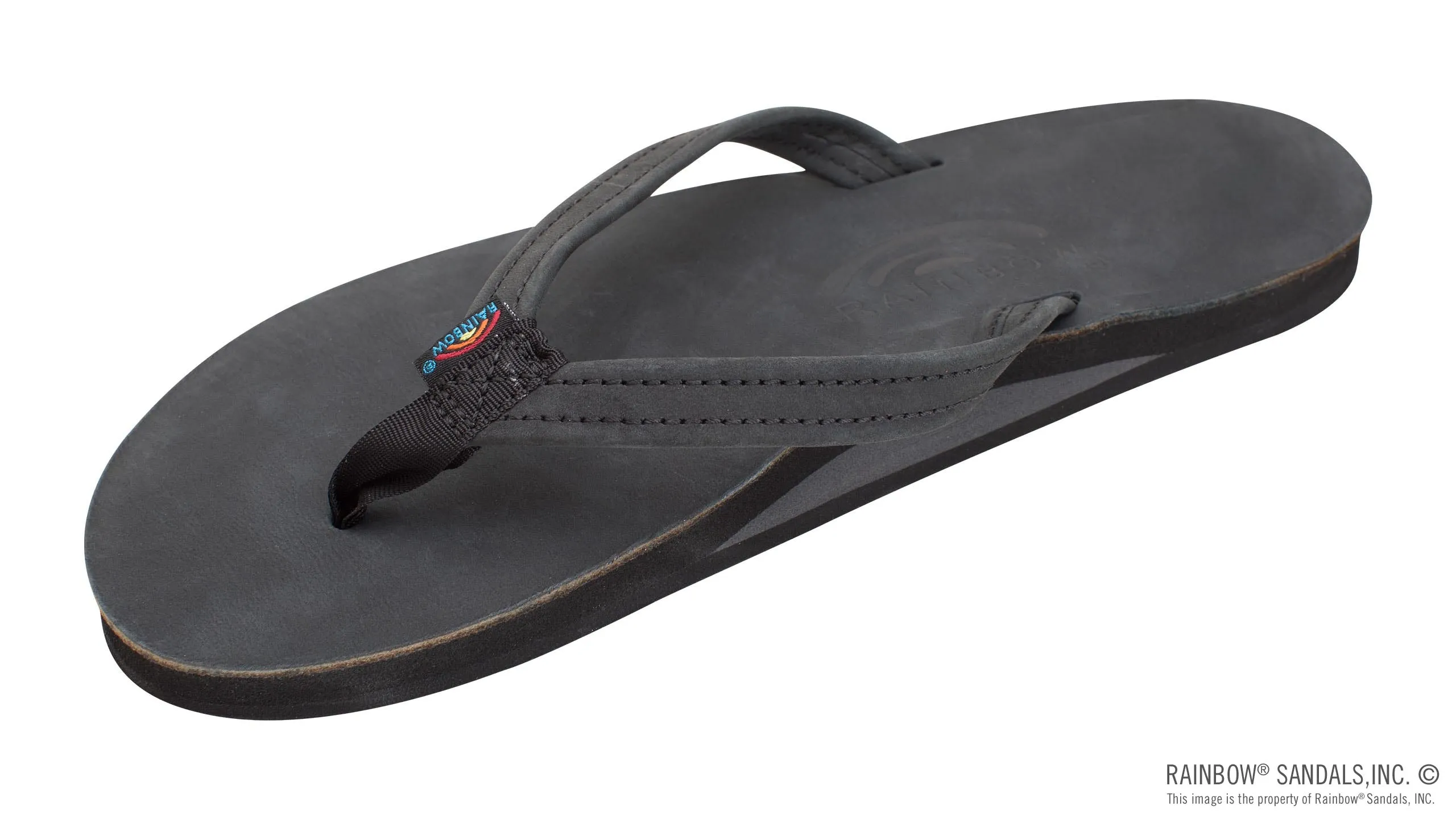 Rainbow Sandals Women's - Single Layer - 1/2" Strap - Black