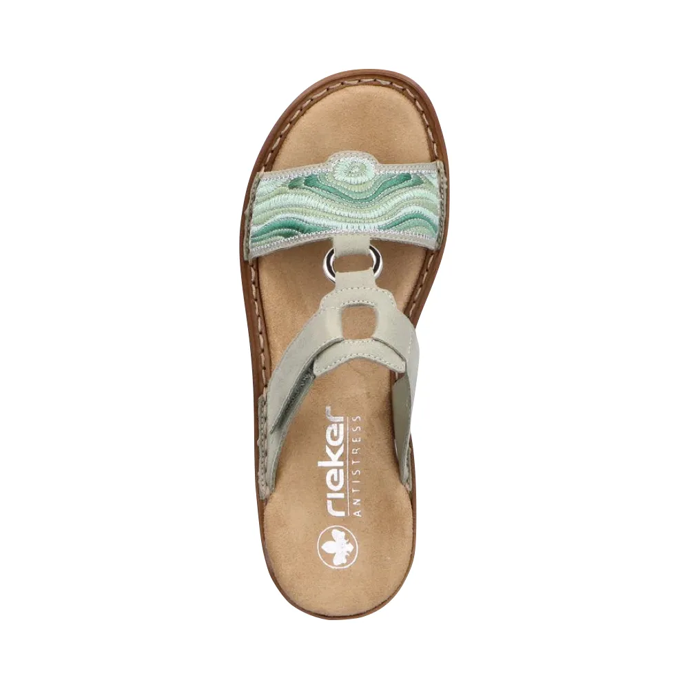 Rieker Women's Regina 29 Slide Sandal in Pistazie Mint