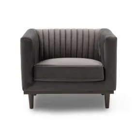 Sage Club Chair - Stone Grey Velvet