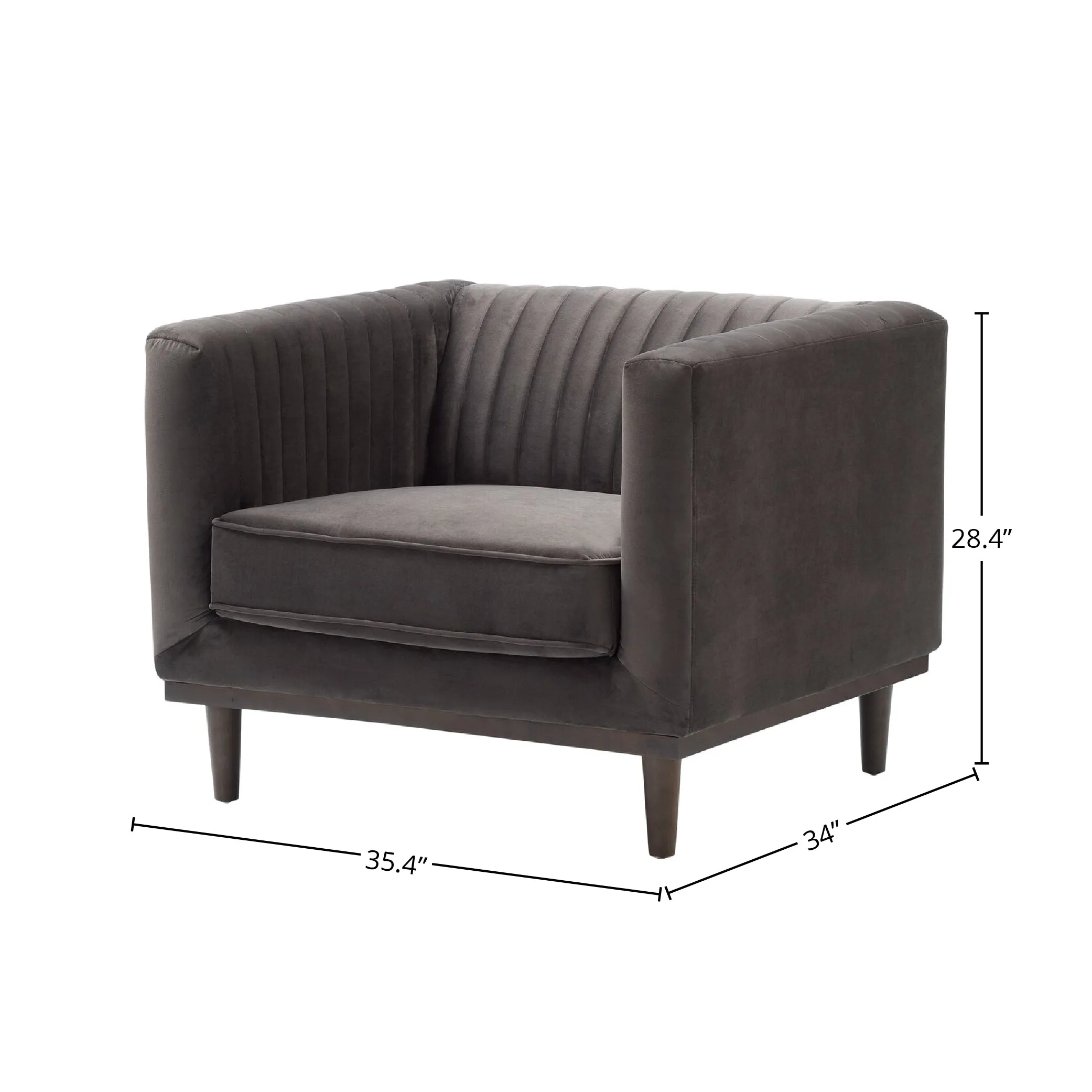 Sage Club Chair - Stone Grey Velvet