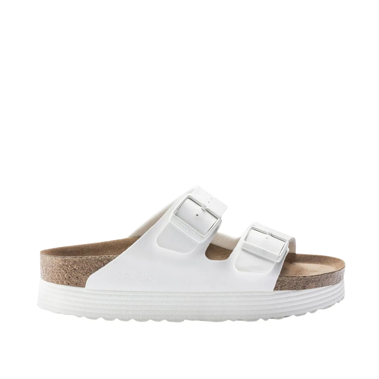 Sandali Birkenstock Arizona Platform Vegan Bianco