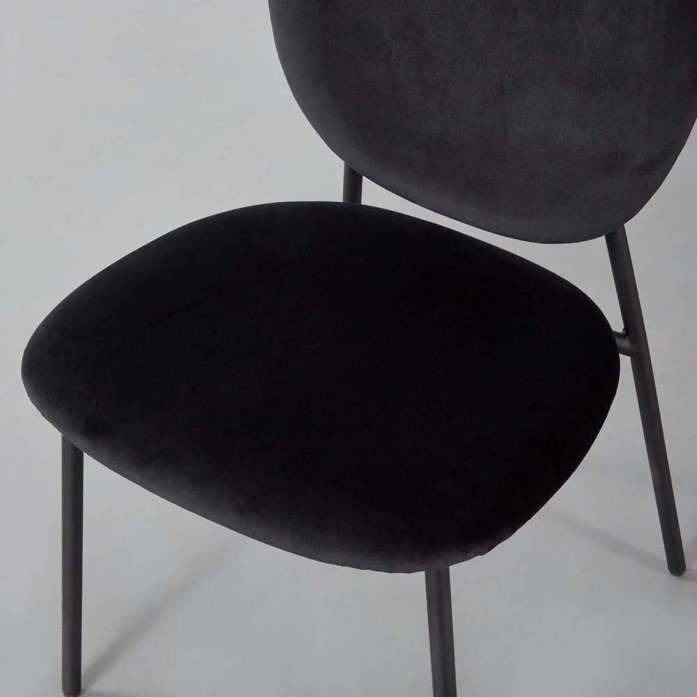 SIERRA - Black Velvet Dining Chair