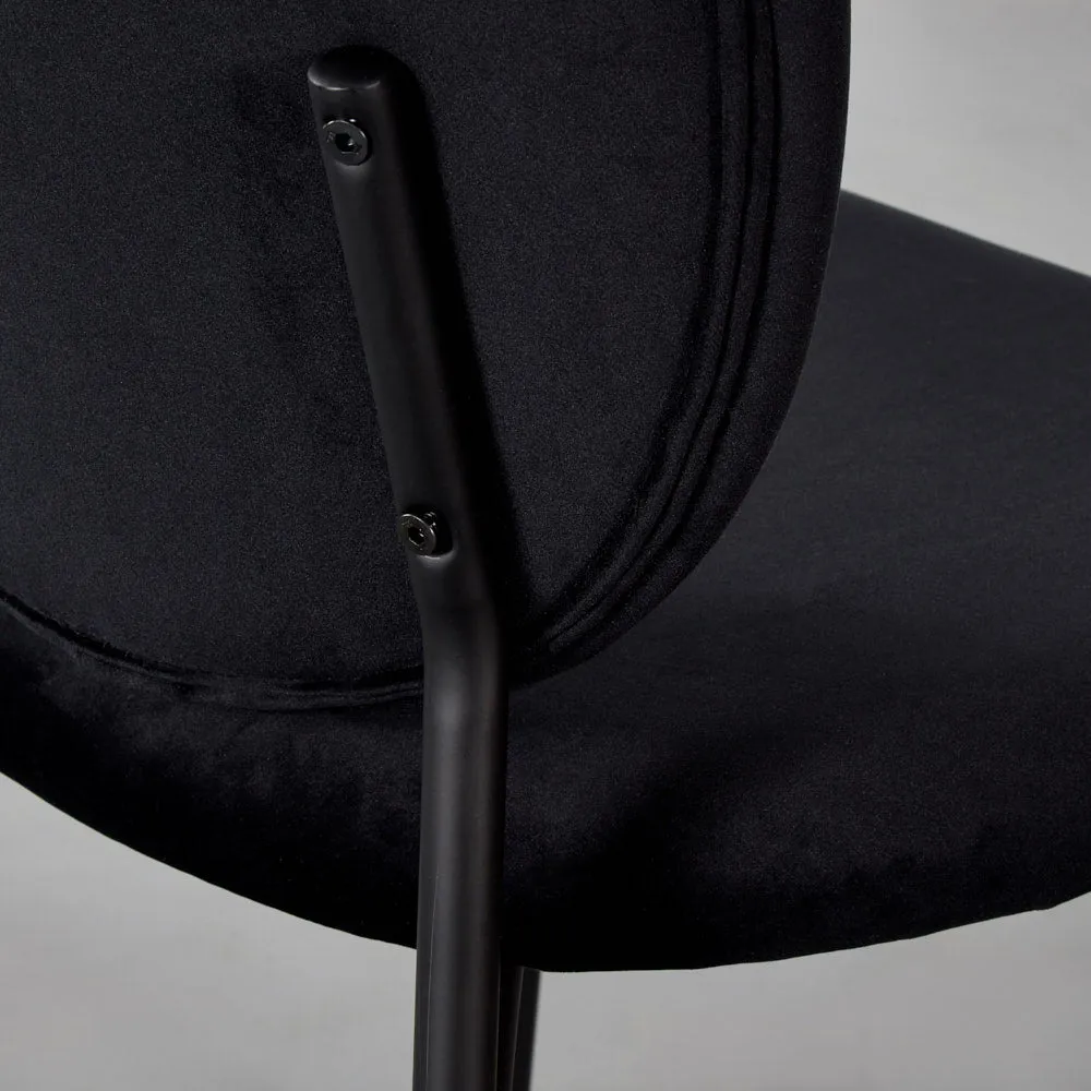 SIERRA - Black Velvet Dining Chair