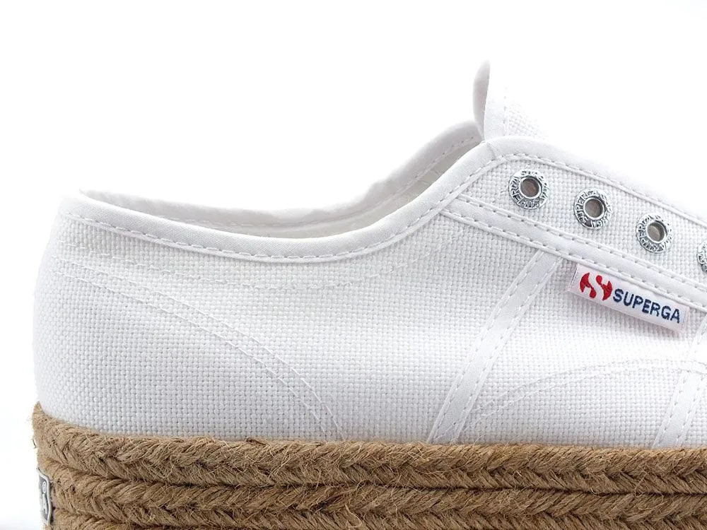 SUPERGA 2790 Rope Wedge Sneaker Platform Corda White S51186W