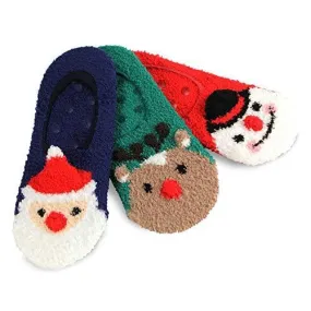 TeeHee Socks Kid's Christmas Polyester Cozy Slipper Assorted 3-Pack (X2001)