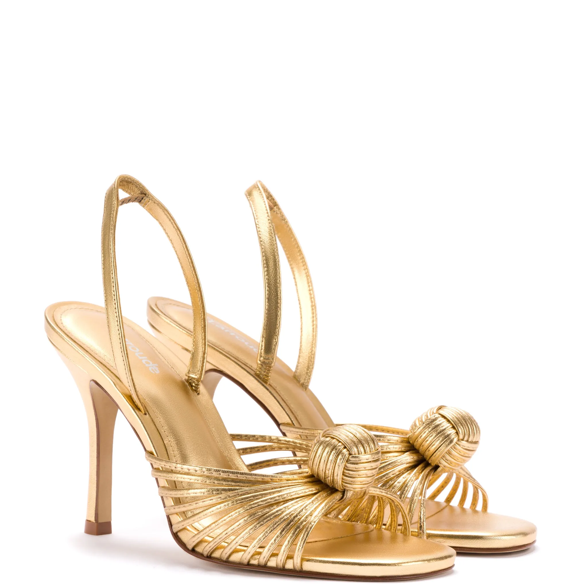 Valerie Slingback Sandal In Gold Metallic Leather