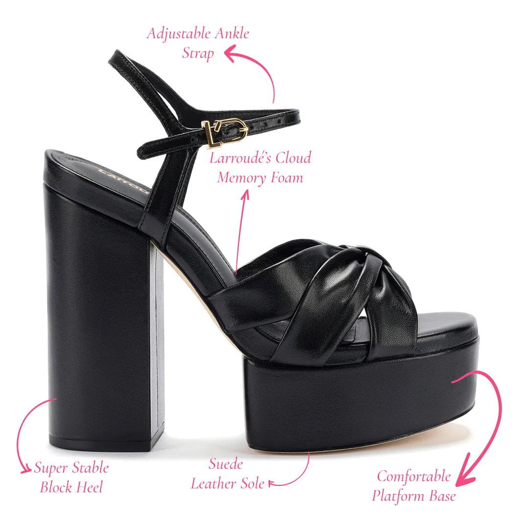 Vivienne Platform Sandal In Black Leather