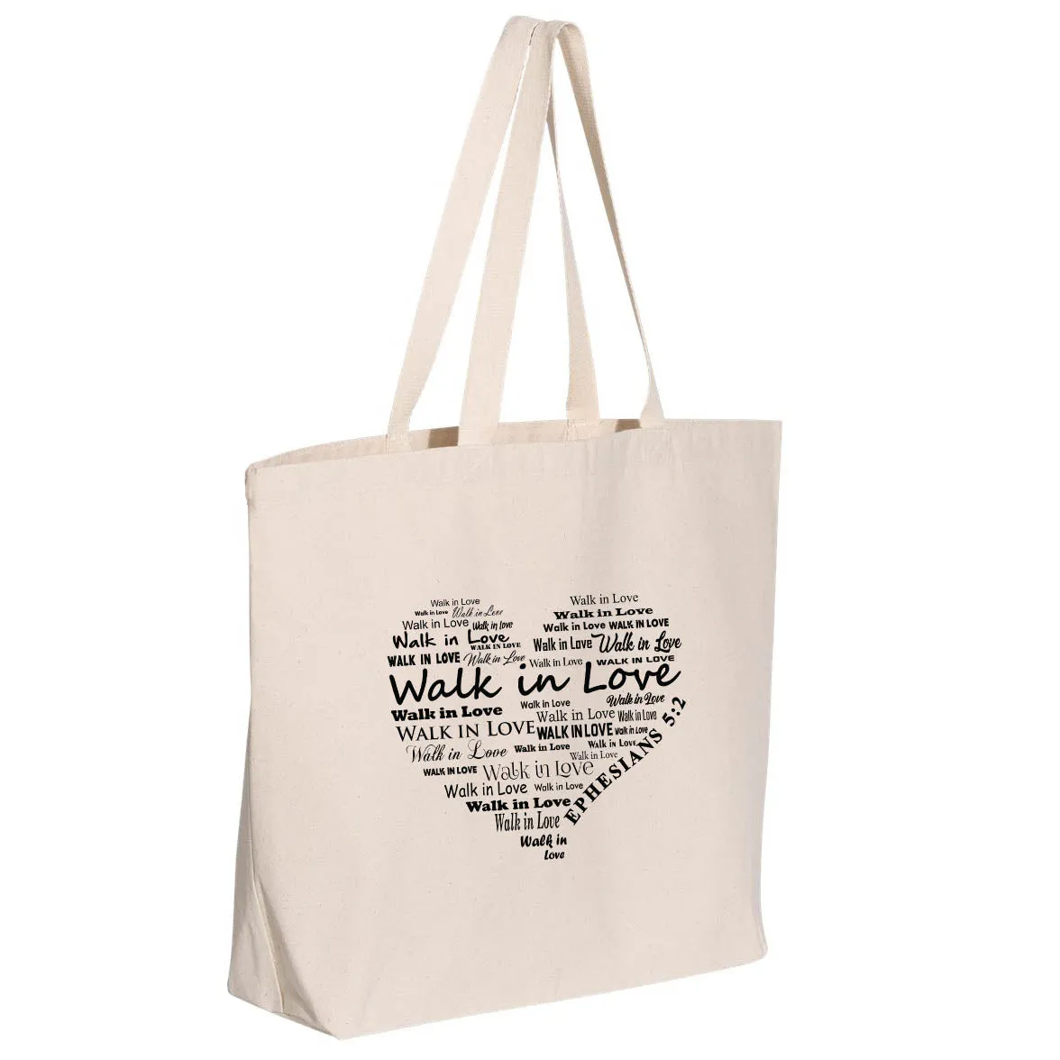 Walk In Love Jumbo Tote Canvas Canvas Bag